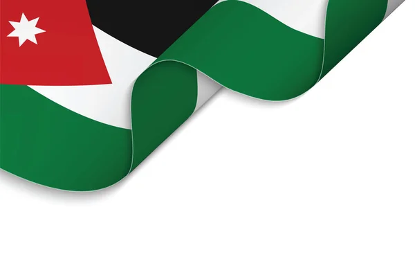 Ιστορικό Κυματιστή Σημαία Της Ιορδανίας — Διανυσματικό Αρχείο