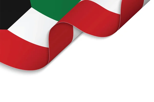 Ιστορικό Κυματιστή Σημαία Του Κουβέιτ — Διανυσματικό Αρχείο