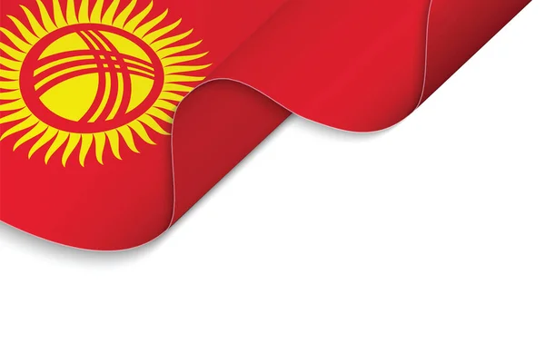 Bakgrund Med Viftande Flagga Kirgizistan — Stock vektor