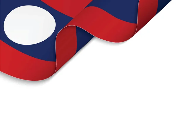Ιστορικό Κυματιστή Σημαία Του Λάος — Διανυσματικό Αρχείο