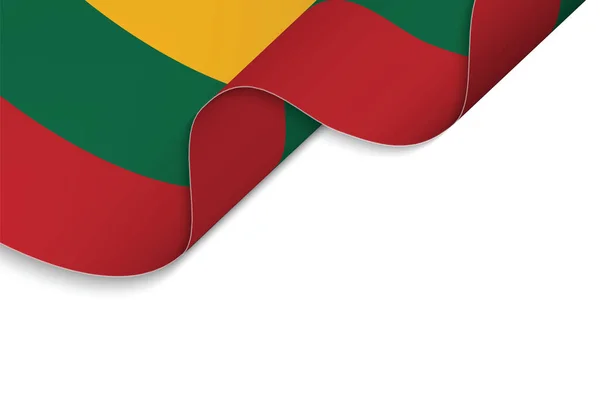 Pozadí Vlající Vlajkou Litvy — Stockový vektor