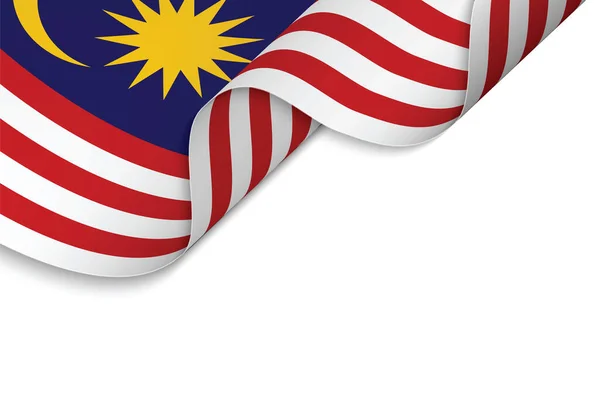 Latar Belakang Dengan Melambaikan Bendera Malaysia - Stok Vektor