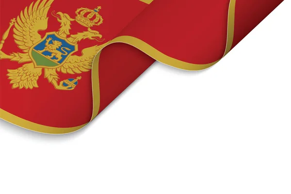 Háttér Hullámzó Zászló Montenegró — Stock Vector