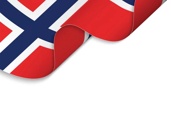Latar Belakang Dengan Melambaikan Bendera Norwegia - Stok Vektor