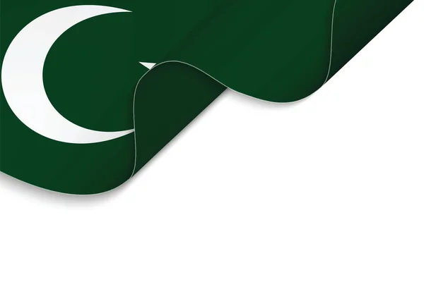 파키스탄의 흔들리는 깃발로 둘러싸인 — 스톡 벡터