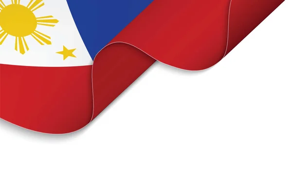 Arrière Plan Avec Drapeau Ondulé Des Philippines — Image vectorielle