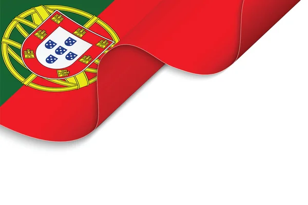 Antecedentes Com Bandeira Ondulante Portugal — Vetor de Stock