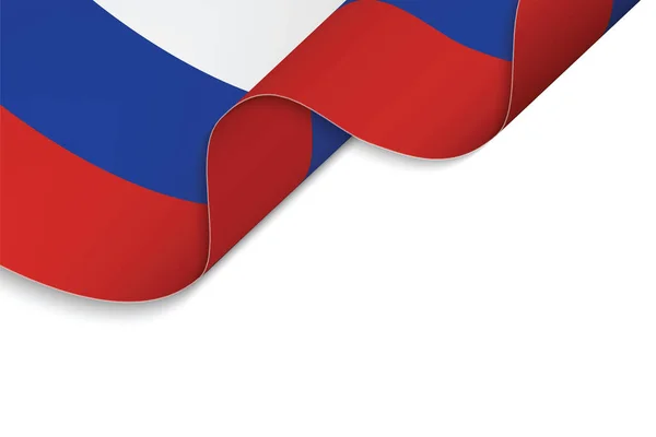 Antecedentes Com Bandeira Ondulante Rússia — Vetor de Stock