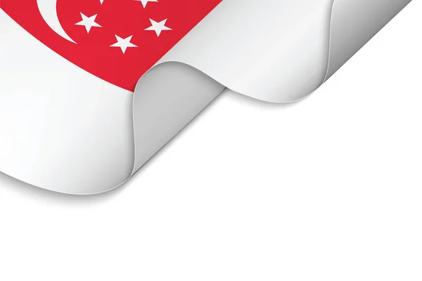 Latar Belakang Dengan Bendera Lambaian Singapura - Stok Vektor