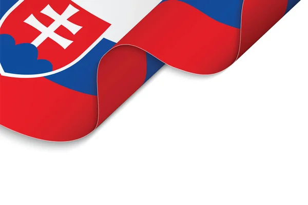 Pozadí Vlající Vlajkou Slovenska — Stockový vektor