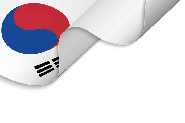 한국의 흔들리는 깃발로 둘러싸인 — 스톡 벡터
