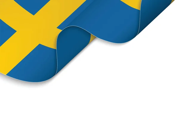 Тло Розмахуючим Прапором Швеції — стоковий вектор