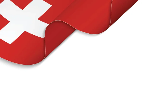 Arrière Plan Avec Drapeau Ondulé Suisse — Image vectorielle