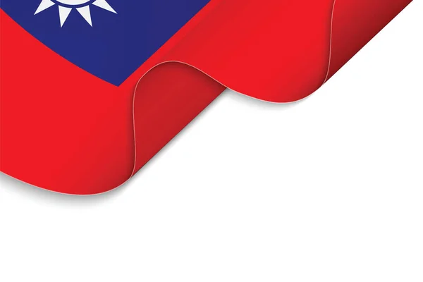 Antecedentes Com Bandeira Ondulada Taiwan — Vetor de Stock