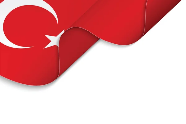 Antecedentes Com Bandeira Ondulante Turquia — Vetor de Stock