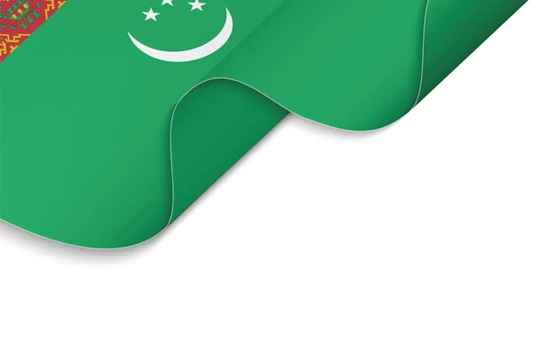 Hintergrund Mit Wehender Flagge Turkmenistans — Stockvektor