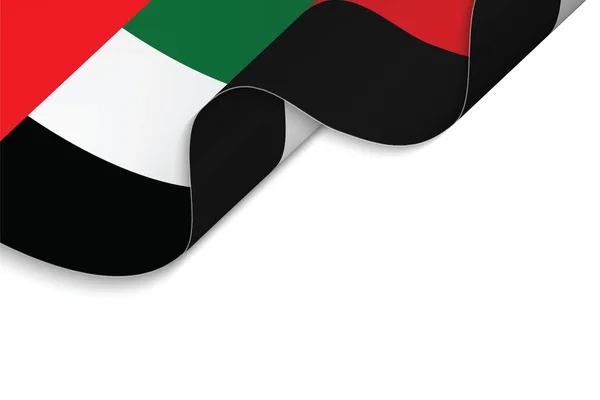 Antecedentes Con Bandera Ondeante Emiratos Árabes Unidos — Vector de stock