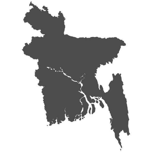 Mapa Isolado Detalhado Alto Bangladesh — Vetor de Stock