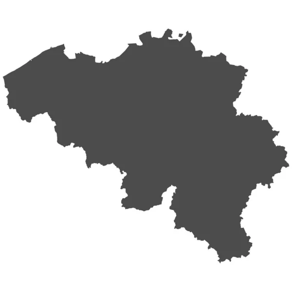 Hög Detaljerad Isolerad Karta Belgien — Stock vektor