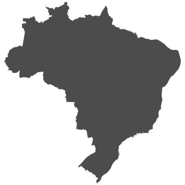 Hoch Detaillierte Isolierte Karte Brasilien — Stockvektor