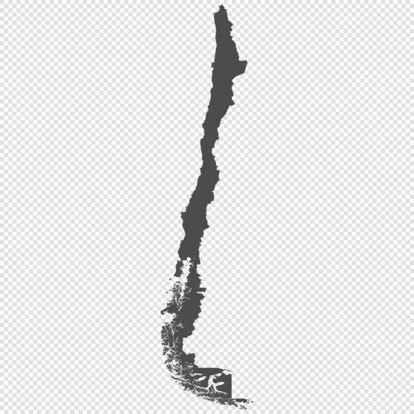 Carte Isolée Détaillée Chili — Image vectorielle
