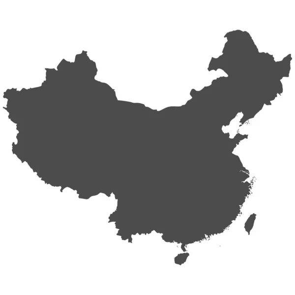 Mapa Isolado Detalhado Alto China — Vetor de Stock