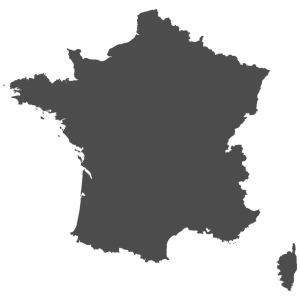 Υψηλής Λεπτομέρειας Απομονωμένος Χάρτης Γαλλία — Διανυσματικό Αρχείο