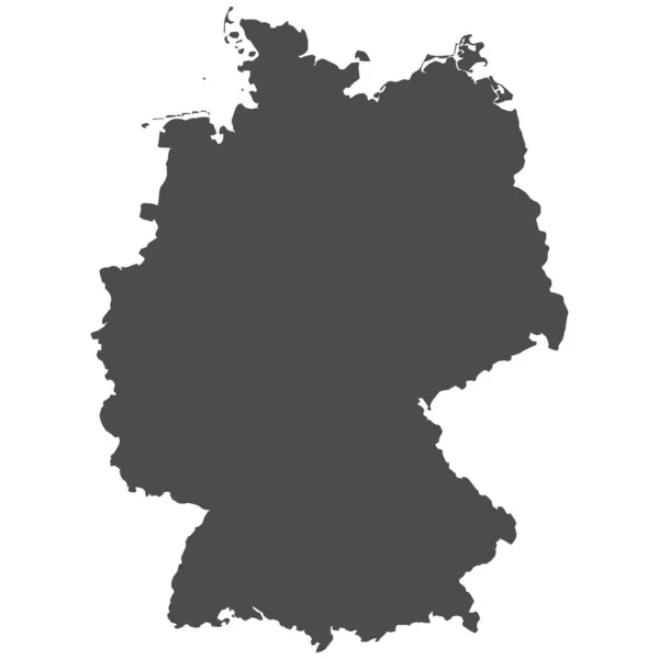 Carte Isolée Détaillée Allemagne — Image vectorielle