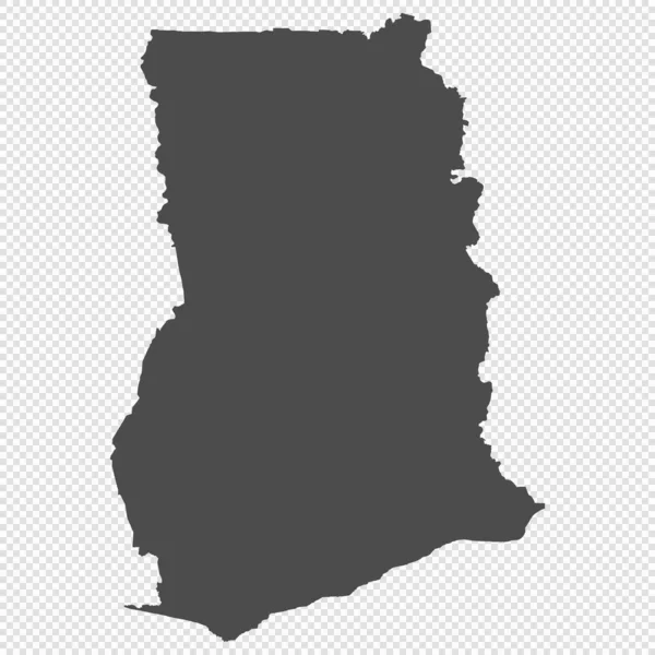 Hoch Detaillierte Isolierte Karte Ghana — Stockvektor