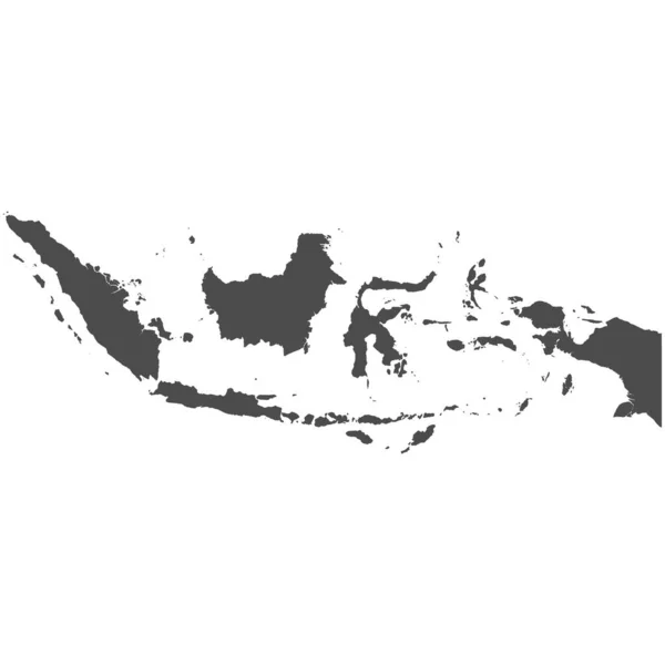 Wysoka Szczegółowa Mapa Odizolowana Indonezja — Wektor stockowy