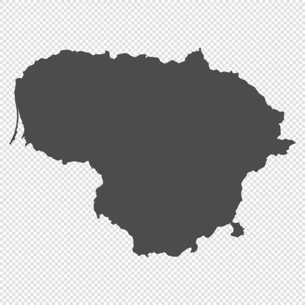 Υψηλής Λεπτομέρειας Απομονωμένος Χάρτης Λιθουανία — Διανυσματικό Αρχείο