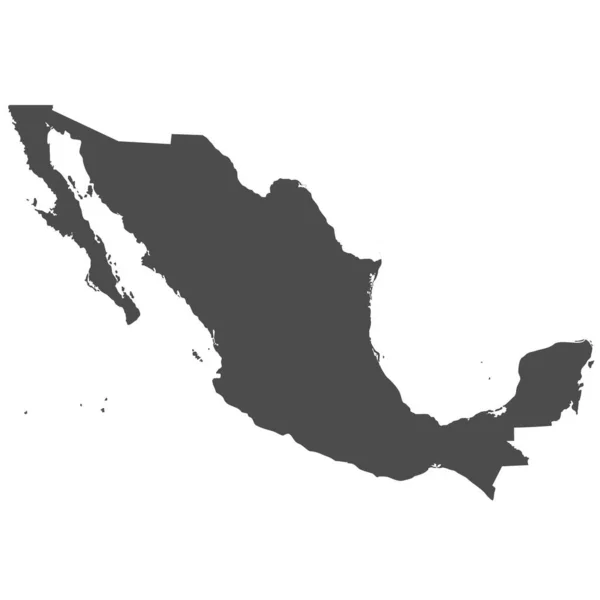 Hög Detaljerad Isolerad Karta Mexiko — Stock vektor