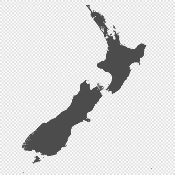 Alto Mapa Aislado Detallado Nueva Zelanda — Vector de stock