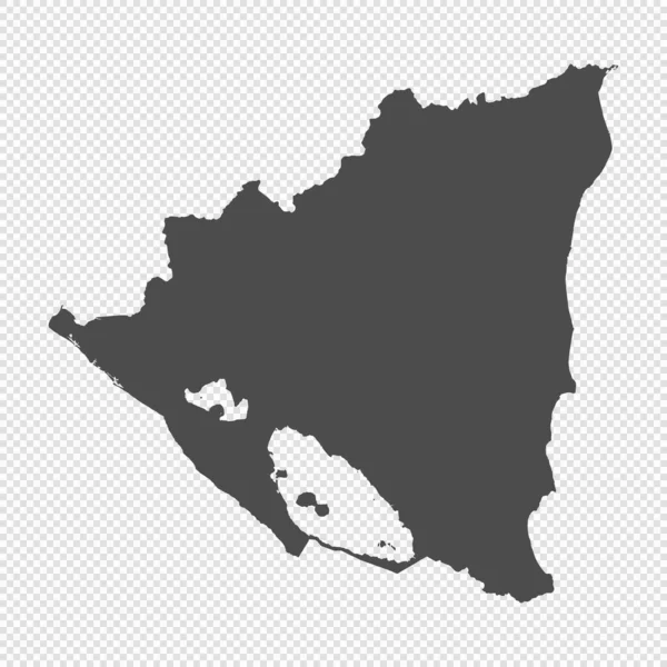 Hoch Detaillierte Isolierte Landkarte Nicaragua — Stockvektor