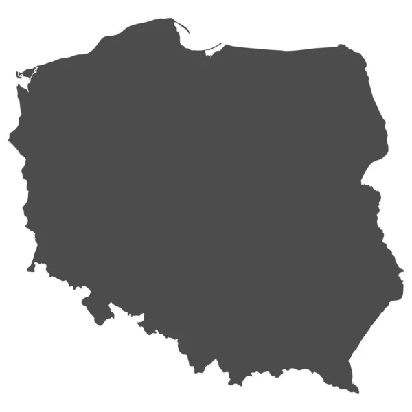 Hög Detaljerad Isolerad Karta Polen — Stock vektor