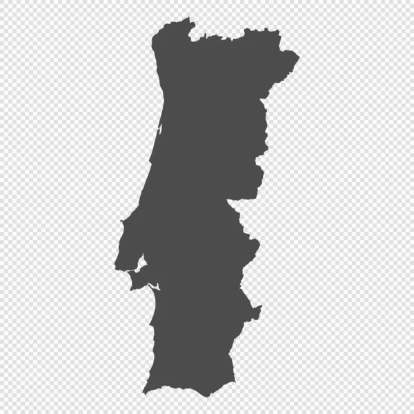 Mappa Isolata Dettagliata Portogallo — Vettoriale Stock
