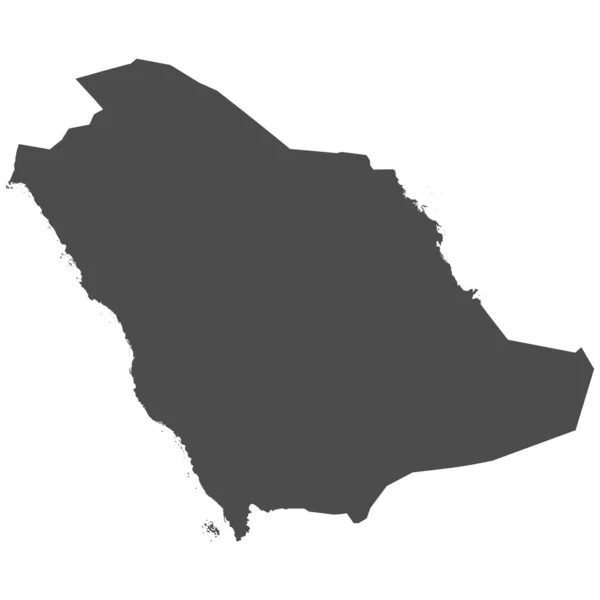 Wysoka Szczegółowa Mapa Odizolowana Arabia Saudyjska — Wektor stockowy