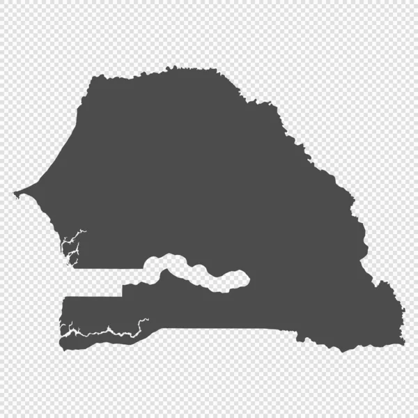 Alto Mapa Aislado Detallado Senegal — Archivo Imágenes Vectoriales