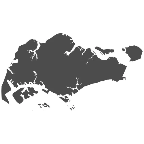 Velmi Podrobná Izolovaná Mapa Singapur — Stockový vektor