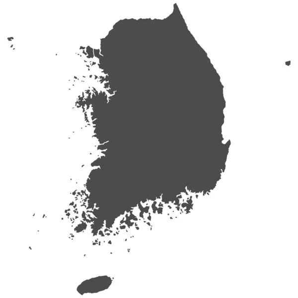 Hoch Detaillierte Isolierte Karte Südkorea — Stockvektor
