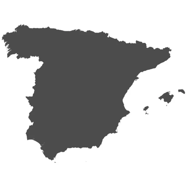 Hoch Detaillierte Isolierte Landkarte Spanien — Stockvektor
