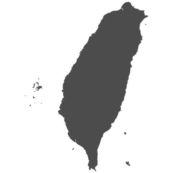 Alta Mappa Isolata Dettagliata Taiwan — Vettoriale Stock