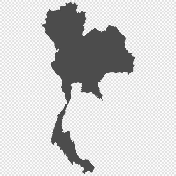 Wysoka Szczegółowa Mapa Odizolowana Tajlandia — Wektor stockowy