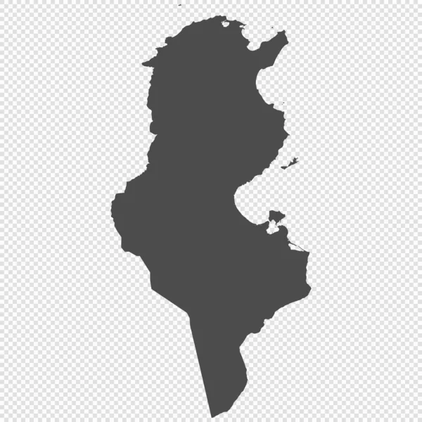 Υψηλή Λεπτομερή Απομονωμένο Χάρτη Τυνησία — Διανυσματικό Αρχείο