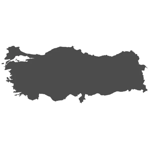 Mapa Isolado Detalhado Elevado Turquia —  Vetores de Stock