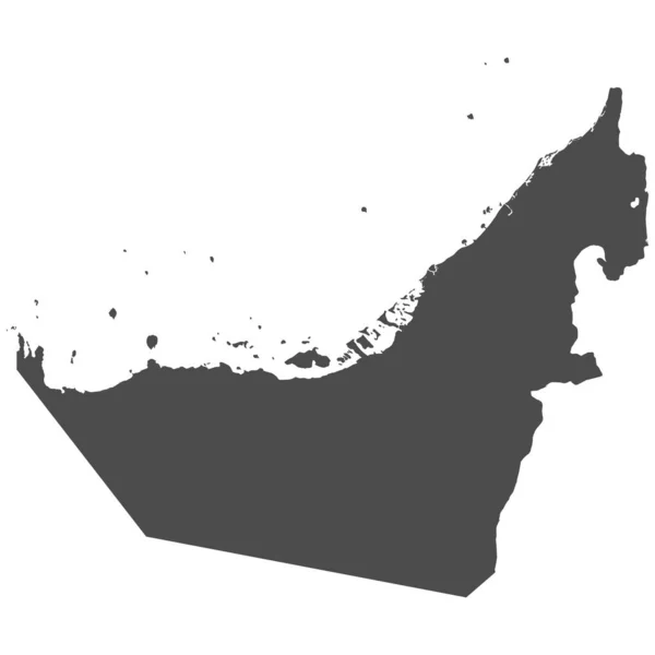 Hoch Detaillierte Isolationskarte Vereinigte Arabische Emirate — Stockvektor
