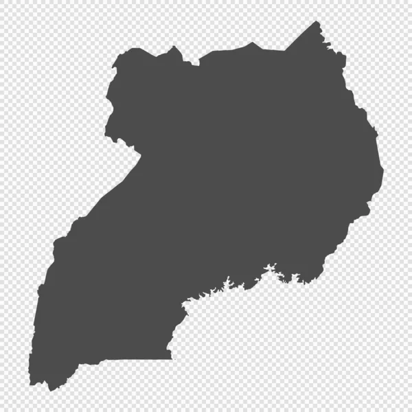 Υψηλής Λεπτομέρειας Απομονωμένος Χάρτης Ουγκάντα — Διανυσματικό Αρχείο