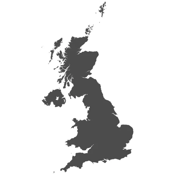Wysoka Szczegółowa Mapa Odizolowana Wielka Brytania — Wektor stockowy