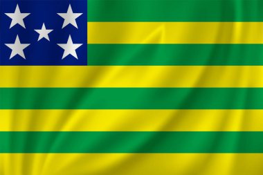 İpek arka planda rüzgarda sallanan Goias bayrağı. Brezilya Eyaleti