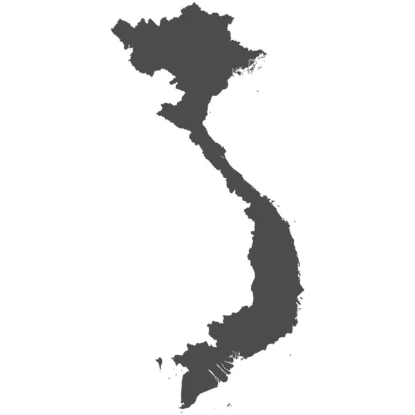 Mapa Isolado Detalhado Alto Vietnã —  Vetores de Stock